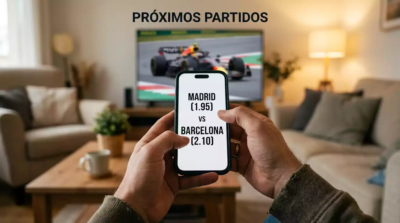 Pantalla con mercados y cuotas de apuestas de Formula 1 durante un fin de semana de carrera